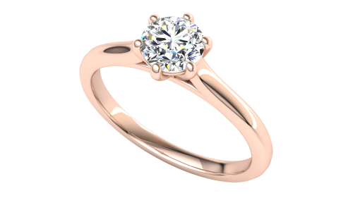 Six claw solitaire flush fit 0.5ct