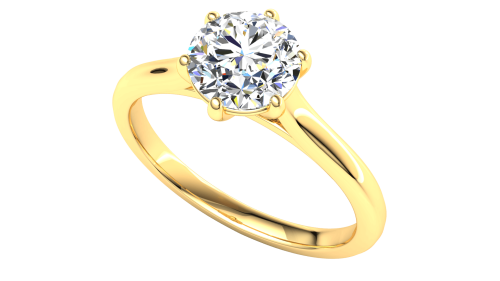 Six claw solitaire flush fit 1ct