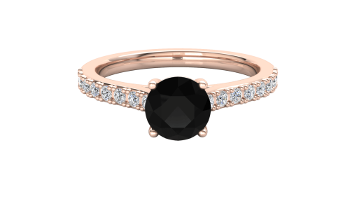 4 claw solitaire flush fit pavé band 0.7ct - Image 2