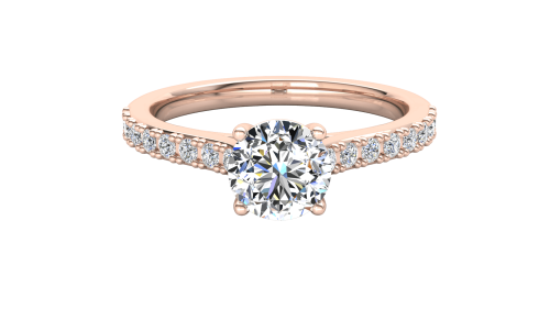 4 claw solitaire flush fit pavé band 0.7ct - Image 5