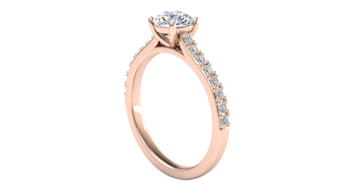 4 claw solitaire flush fit pavé band 0.7ct - Image 7