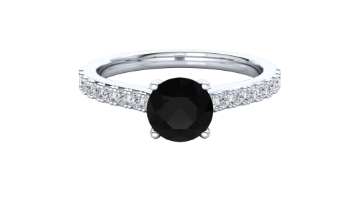 4 claw solitaire flush fit pavé band 0.7ct - Image 8