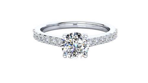 4 claw solitaire flush fit pavé band 0.7ct - Image 11