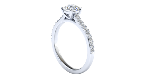4 claw solitaire flush fit pavé band 0.7ct - Image 13