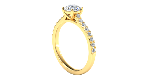 4 claw solitaire flush fit pavé band 0.7ct - Image 18