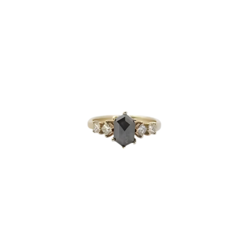 9ct Yellow Gold Pepper Diamond Ring