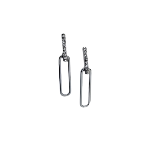 Dangling silver cz studs
