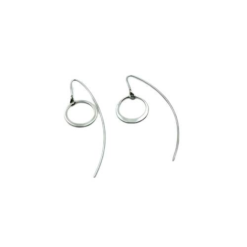 Silver Dangling Circle Earrings