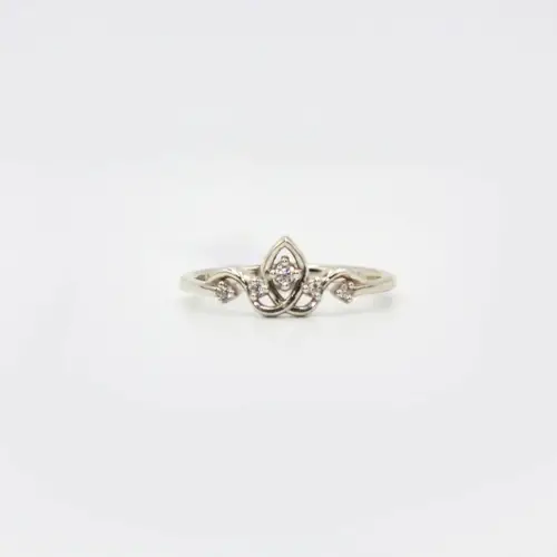 Silver CZ Crown Ring